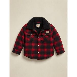 Toddler Boys Size 2T Weatherproof Vintage Red & Black Flannel Fleece Jacket